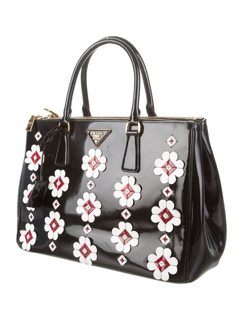 Prada Spazzolato Flowers Tote 